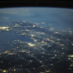 Imagem das ilhas gregas vistas de cima copiada do site de um astronauta da NASA